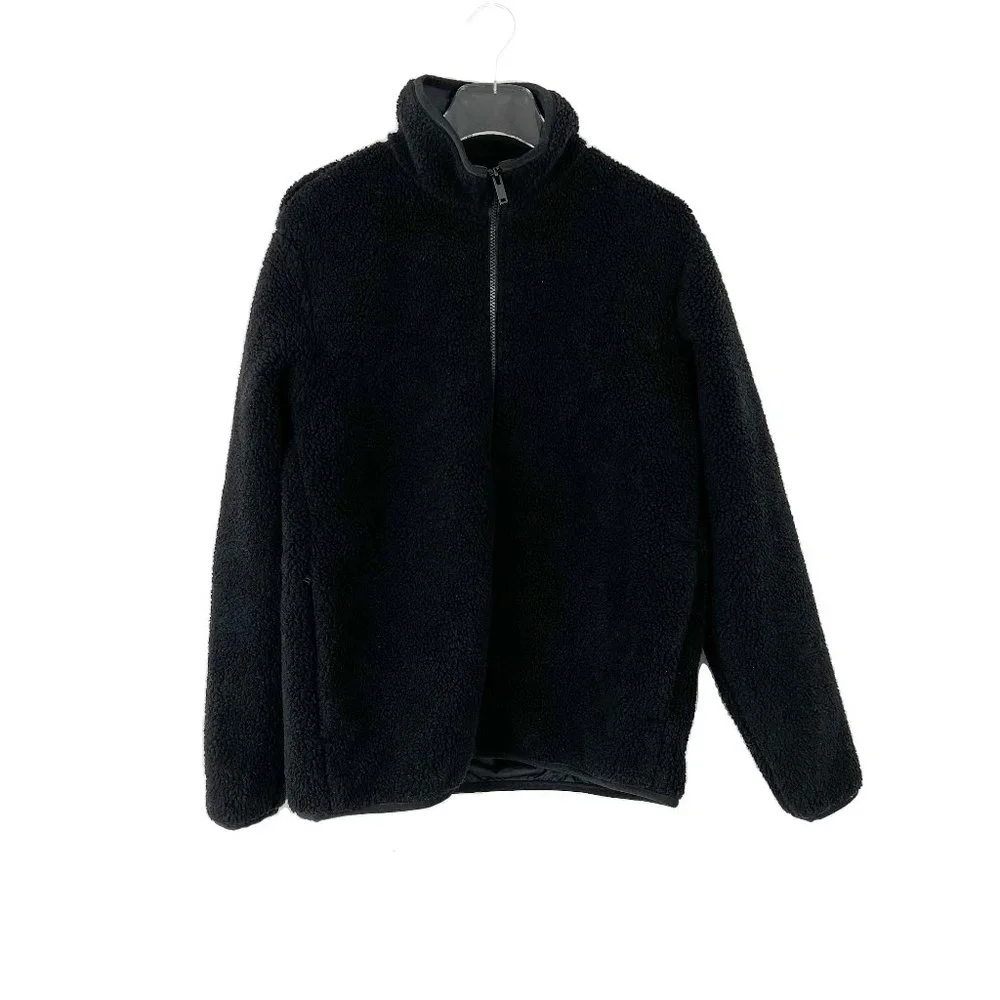 Theory Glacial Fleece Jacket Full Zip Black Size Medium M - Picture 2 of 16